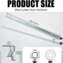 Yaocom 2 Pcs 4 Feet Sections Strip Curtain Door Mounting Hardware Galvanized Steel Strip Door Hanger Kit Universal Jamb or Wall Mount Commercial Industrial for Porch Garage Warehouse Pet House Curtain