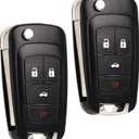 Flip Key Fob Replacement Fits for Chevy Cruze Equinox Camaro Impala 2010 2011 2012 2013 2014 2015 2016 2017 2018 2019 Malibu Sonic Buick Regal Verano Encore GMC Terrain Keyless Entry Remote Black