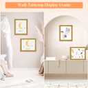 Wood 9x11 Frame Gold, Ornate Natural Wooden 11x9in Picture Frames, Modern Golden 9 x 11inch Gallery Photo Pic Frame with HD Plexiglass, Horizontal Vertical Wall Mounting Tabletop Display 1Pcs
