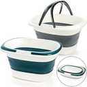 Coloch 2 Pack 16L/4.2 Gallon Collapsible Plastic Bucket, Foldable Mop Bucket Laundry Basket with Handle, Portable Water Pail Space-Saving Bucket for House Cleaning, Car Washing, Fishing, Camping