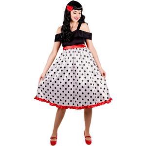 fun shack Rockabilly Dress 50s Vintage Retro Halloween Costumes for Women (Medium)
