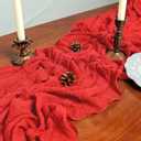 6 Pack Red Christmas Cheesecloth Table Runner 120 Inch Rustic Boho Cheese Cloth 10Ft Sheer Gauze Table Runner for Wedding Decor Birthday Baby Shower Holiday Party Home Decorations