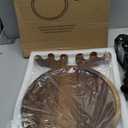 15"x12" Large Acacia Wood Christmas Decorative Veggie Tray Round Serving Platters Wooden Cheese Charcuterie Board Xmas Dinner Plate Dish Festive Fruit Tray Charger Plates for Christmas Holiday Platter