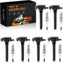 maXpeedingrods Set of 6 Ignition Coil Pack and Iridium Spark Plugs Fit for Jeep Grand Cherokee Wrangler, for Dodge Journey Avenger Charger, for Chrysler RAM VW, Ignition Coil Kit Replaces UF648 C1791
