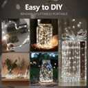 3 x Fairy Lights Battery Operated String Lights 16.4ft 50LED Flashing and Constant Light Waterproof Silver Wire for Christmas DIY Party Wedding Decoration (White, 2 Pack)