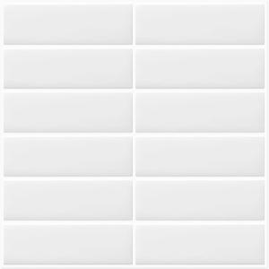 DEWOO 10-Sheet White Peel and Stick Subway Backsplash Kitchen Bathroom Rectangle Self Adhesive Wall Tile Sticker Thin (12"12")