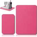 2 Pcs Sewing Machine Muffling Mat Pedal Sewing Mat Reduce Vibrations Noise No Slip Machine Accessories for Quilting(15" X 20" and 9" X 14",Red Pink)