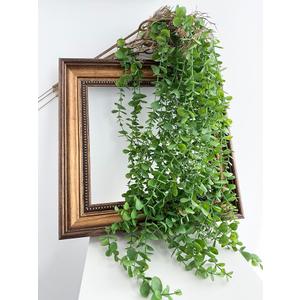 Mythlty 4 Stems Artificial Hanging Plant, Fake Plastic Hanging Greenery Stems with Roots for Home Farmhouse Wall, Ceiling, Bathroom, Mantle, Outdoors Porch Decorations (3  Eucalyptus)