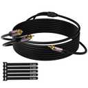 Kxable RCA Y-Adapter Splitter Cable 25 Feet, 1 RCA Male to 2 RCA Male Stereo Audio Subwoofer Cable, Bi-Directional, for Home Theater, Hi-Fi System, Amplifier, Speaker, 24K Gold Plated, OD:5.0MM