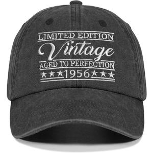 Birthday Gifts for Him Her, Unique Ideal Gifts Cap for Men Women, Vintage Hat Baseball Cap (01.black)