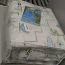 Green Area Rugs 9x12 Living Room - Washable Oriental Geometric, Extra Large for Bedroom Non Slip Soft Faux Wool Carpet for Dining Room Playroom, Lounge - Blue and Green Floral Rug