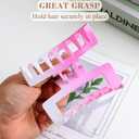 Medium Rectangle Matte Claw Clips for Women Thin Hair, Gradient Color, Set of 3 (Pink, Coral & Blue)