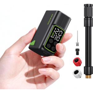 Bike Pump - 150PSI Portable Bicycle Floor Pump with Digital Gauge, Presta/Schrader Compatible, Auto Shut-Off for Road & Mountain Bikes