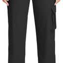 Womens Hiking Pants Lightweight Quick Dry Cargo Pants 4 Pockets Water Resistant Travel Casual Work Athletic Pant (Black, M)