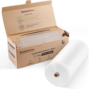 [2025 New] Bonsenkitchen 11 x 150 Vacuum Sealer Bags Rolls with Cutter for Food Storage, Commercial Grade, BPA Free, Great for Meal Prep and Sous Vide Cooking (11 in x 150 ft)
