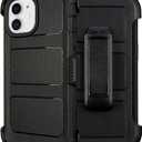 for Defender iPhone 12 Case with Clip,Holster with Kickstand,for Heavy Duty iPhone 12 Phone Case Rugged 2 Layers of Sturdy,Anti-Drop for Phone Case iPhone 12Case Protective(Black)