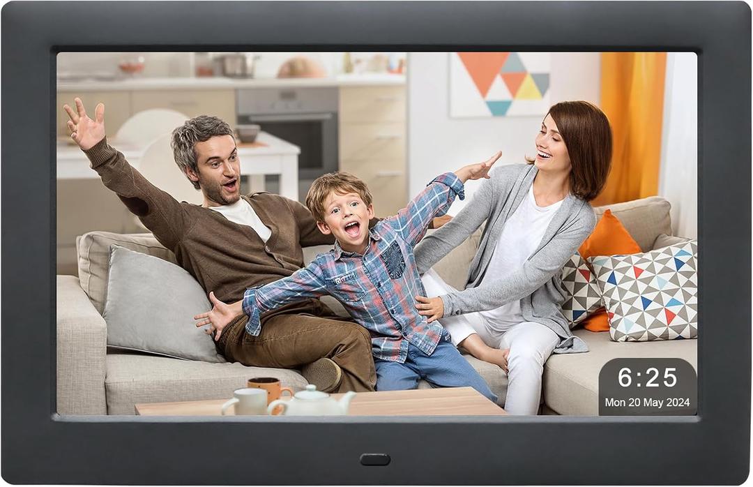 10 Inch Digital Picture Frame,Digital Photo Frames IPS HD Screen with Remote Control,Support Video and Music,Slideshow,4 Windows Display,Wall Mountable