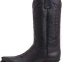 CHUUMEE Men's Fashion Pointed Toe High Heel Embroidered Durable Western Work Cowboy Boots (Black, 48) Size 13.5