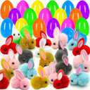 Olixmlya 36 Pack Easter Egg Fillers Plush Bunny Toys, Easter Eggs Hunts Filling Easter Basket Stuffers Stress Relief Toys Classroom for Kids Toddler Teens Boys Girls Easter Party Favor