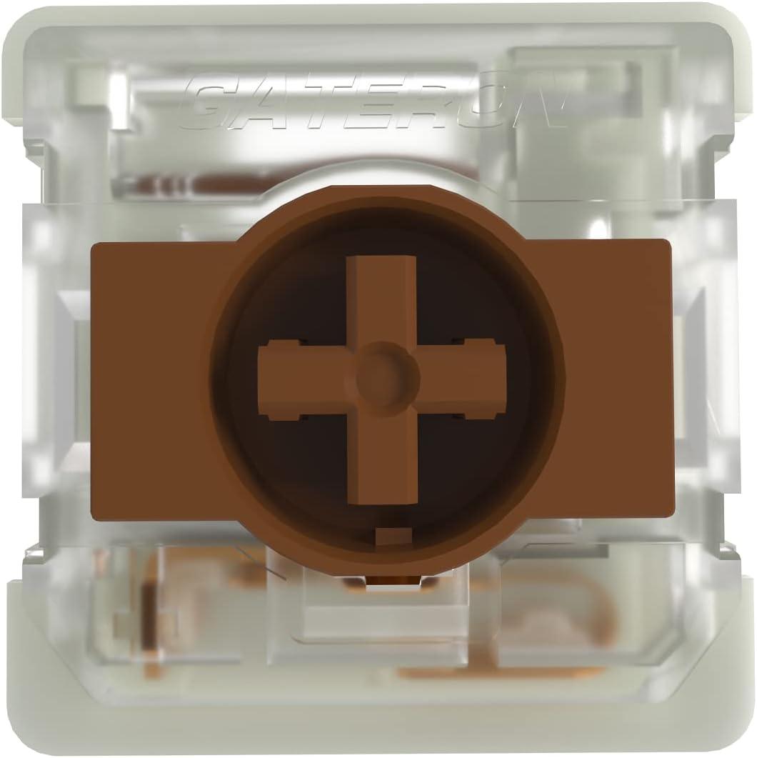 GATERON KS-33 Low Profile 2.0 Brown Keyboard Switches, 3 Pin 55gf Factory Pre-lubed Fit for NuPhy/Keychron Low Profile Mechanical Keyboard (35PCS)