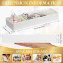 4 Pack Plastic Drawer Organizer 9.5 x 3 x 1.4 Inch Tabletop Organizer Tray Stationery Holder White Half Accessory Tray Stackable Storage Container for Vanity Office Home Utensils Gadgets Shelf Kitchen