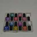 OpenLive Reflective Nail Polish 12 Colors With Base Coat and Top Coat Glitter Red Bule Purple Green Nail Polish Set Quick Dry Sparkle Winter Manicure Long Lasting for Holiday Gift Giving 5ML