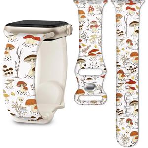 Band Compatible with iWatch Band 38/40/41mm for Women Men Sport Replacement Smartwatch Wrist Strap for iWatch Ultra2/1 SE Series 10 9 8 7 6 5 4 3 2 1 - Cartoon Mushroom Butterfly