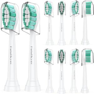 Toothbrush Replacement Heads for Philips Sonicare Plaque Control Click-on Electric Toothbrush Handles, 10 Pack Refill Brush Heads, White