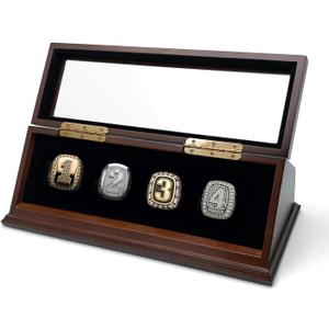 Championship Ring Display Case Big Ring Storage Box (Espresso, 4)