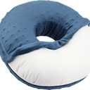 Ear Piercing Pillow Removable Cover for Side Sleepers Ear Pain Luxury Cnh Ear Pillow with Holes Washable Side Sleeping Pillows Support Head, Minky Dot Denim Blue