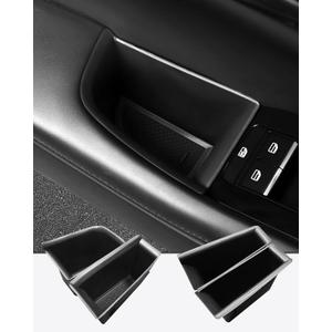 4Pcs for Mazda 3 2019-2023 Axela CX-30 CX30 2020-2023 Front and Rear Door Storage Box Door side Grab Tray Door Storage Organizer Armrest Phone Container Black