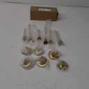 2 Sets(6 Pcs) Brass Gold Metal Taper Candle Holders Candlestick Holders, Vintage Modern Decorative Centerpiece Candlestick Holders for Table Mantel Wedding Housewarming Gift