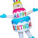 Funny Inflatable Birthday Cake Costume Cosplay Blow-Up Suit/Outfit for Adult/Birthday/Halloween/Christmas