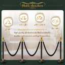 SuiROYI 4 Pcs Black Stanchions with Velvet Ropes with 3 Pcs 5 Ft Black Velvet Ropes Carpet Ropes Posts Stanchion Set for Crowd Control Barriers for Weddings, Events, Hotels, and Party Decor