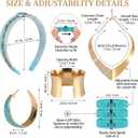 5 Piece Arabian Princess Accessory Set for Women, Exotic Gold and Teal Jewelry Kit for Halloween Cosplay