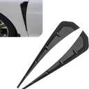 2 PCS Car Fender Side Vents, ABS Front Spoiler Sticker, Stylish Sporty Vehicle Side Wing Fender Modifications Decoration, Universal Car Exterior Accessories (Black)