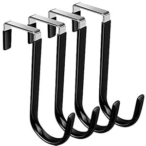 8 Pack Over Door Hooks, White Vinyl Coated Over The Door for Hanging Heavy Duty Z Hooks Prevent Scratches, Door Hook for Bathroom, Living Room, Kitchen Hanging Towels, Clothes, Shoes Bag, Hats