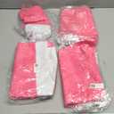 Hillsuren Christmas Chair Covers Set of 4 Santa Claus Hat Chair Back Covers Xmas Slipcover for Christmas Kitchen Dinning Room Decoration Table Decor(Pink)