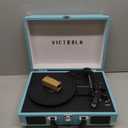 Victrola Journey Bluetooth Portable Suitcase Record Player with Built-in Speakers, 3 Speed Vinyl Record Player, RCA Out, Headphone Jack (Turquoise)