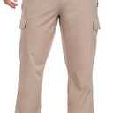 AGVNG Mens Cargo Pants with 4 Pockets Water Resistant Quick Dry Hiking Pants Elastic Waist Drawstring UPF 50+ Lightweight Work Golf Casual Travel Khaki Small