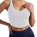 Women's Bustier Corset Crop Tank Tops Sleeveless Trendy Scoop Neck for Women Going Out Tops Summer Sexy High Impact (White, M)