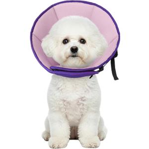 Dog Cone Collar Soft Cone for Medium Dogs After Surgery Adjustable Elizabethan Collar for Dogs to Stop Licking Wounds, Biting Stitches Professional Pet Recovery Cones E-Collar for Dog (Purple, M)