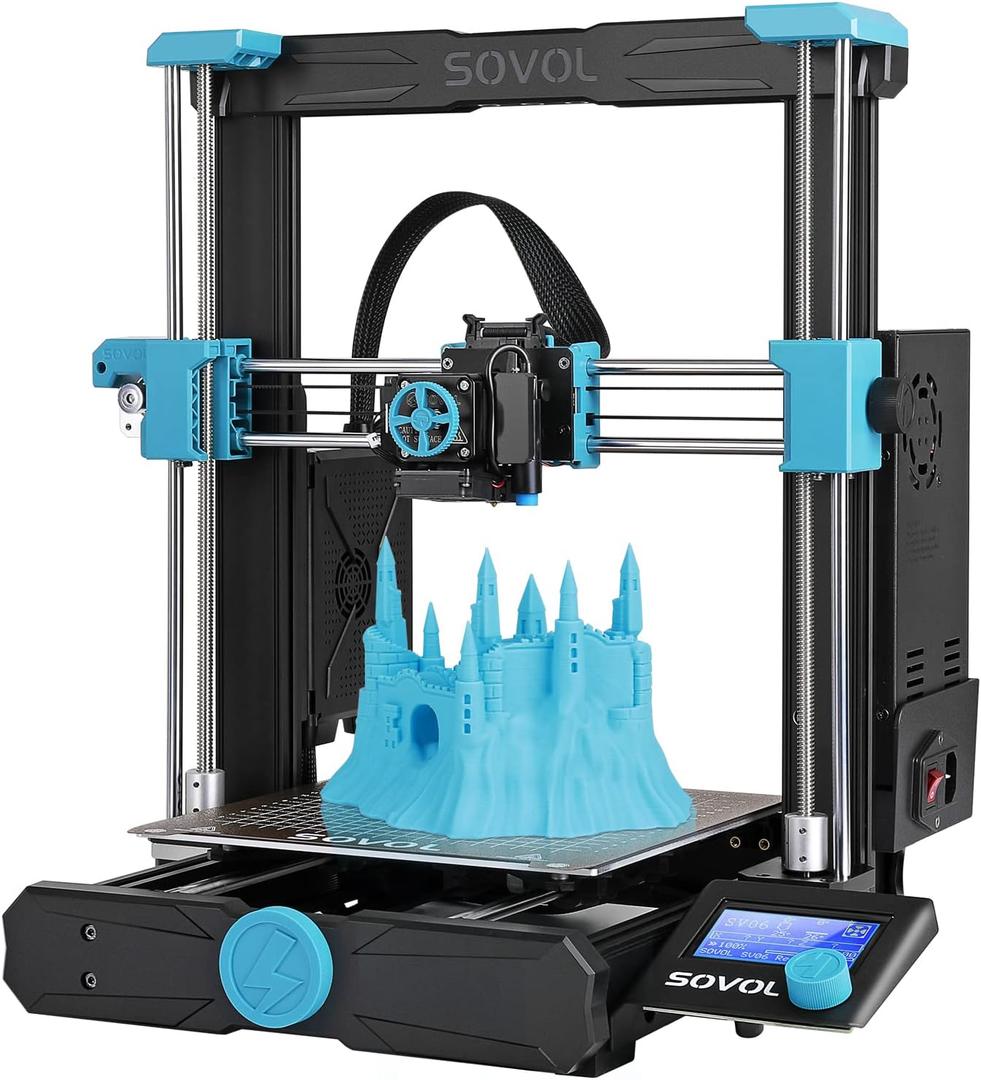Sovol SV06 3D Printer Open Source with All Metal Hotend Planetary Dual Gear Direct Drive Extruder 25-Point Auto Leveling PEI Build Plate 32 Bit Silent Board Printing Size 8.66x8.66x9.84 inch