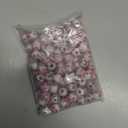 PATIKIL 100 Pink Porcelain Flower Beads, 8mm Round Ceramic Loose Beads for Jewelry Making