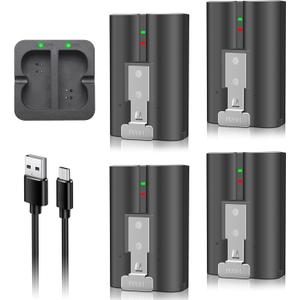 Replacement Ring Batteries 4 Pack, 6040mAh model v4 Rechargeable Battery for Wireless Ring Doorbell 2/3/4 Plus, Stick Up Cam & Spotlight Cam (2nd & 3rd Gen)/Peephole Cam, 3.65V for Indoor/Outdoor Use