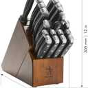 HENCKELS Statement Razor-Sharp 20-Piece Knife Set, Chef, Bread, German Engineered Knife Informed by over 100 Years of Mastery, Brown Block