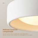 Modern Ceramic Flush Mount Ceiling Light, White, 14"W x 14"L x 6.8"H