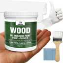 Wood All-in-One Paint White Touch Up Paint for Wood, Furniture, Cabinets, Walls, Trim, Doors, Tables, Acrylic Enamel, Water Based, Non-Toxic & Odorless, Fast Drying, Interior/Exterior, 5.3 Fl Oz