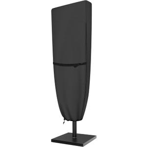 ULTCOVER Patio Parasol 600D Waterproof Outdoor Market Extra Large Umbrella Cover - Fits Double-Sided Umbrella 13-15 Feet, Black