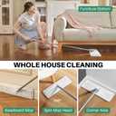 JOYMOOP Flat Mops, Microfiber Mop for Floor Cleaning and Wall Cleaner, 50" Mop Handle with Flexible 13" Flat Head with a Microfiber Mop Pad - White